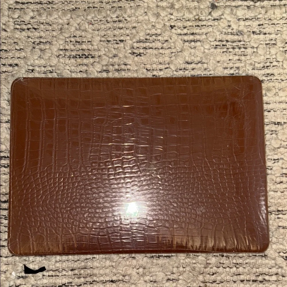 Brown Leather Hardshell Crocodile Print Cover for Tablet